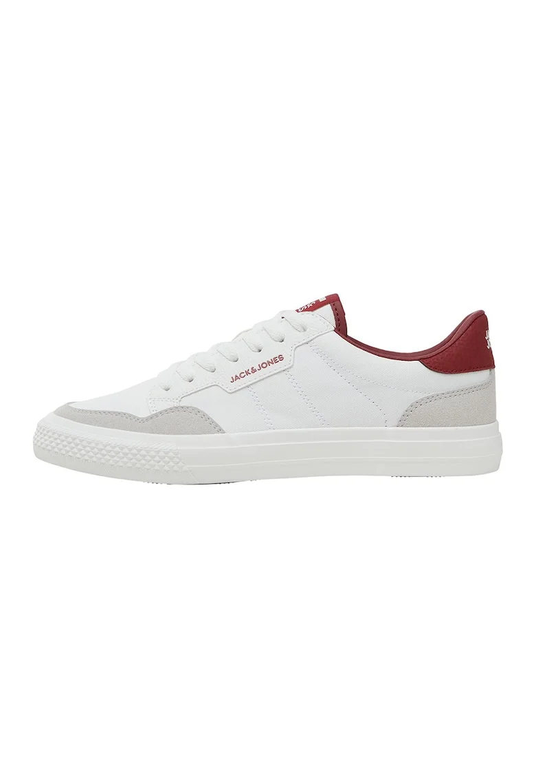 Pantofi sport low-cut, Alb/Visiniu/Gri cenusiu