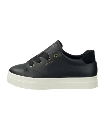 Pantofi sport de piele si piele intoarsa, Negru