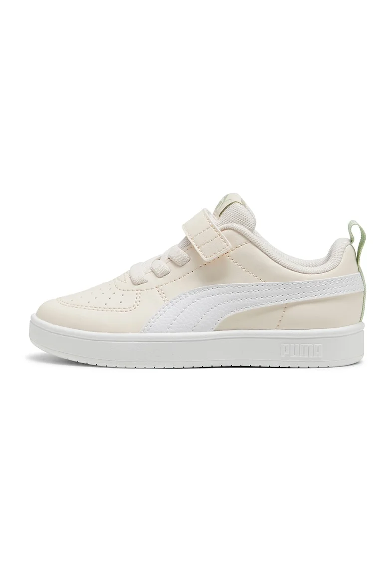 Pantofi sport de piele ecologica cu inchidere velcro Rickie AC+, Alb/Bej