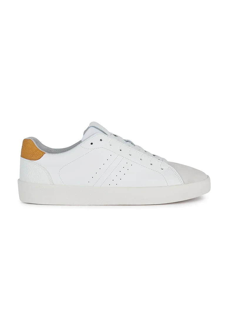 Pantofi sport cu garnituri de piele intoarsa, Alb/Galben