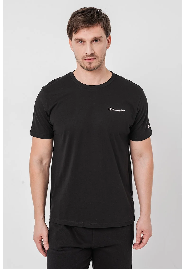 Tricou din bumbac cu detalii logo Basic, Negru