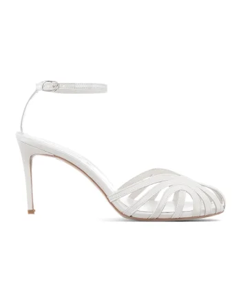 Pantofi de piele Tiara, Alb murdar