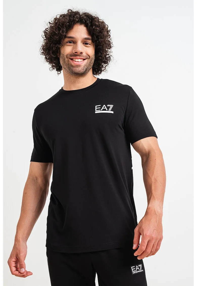 Tricou cu decolteu la baza gatului si imprimeu pe partea din spate