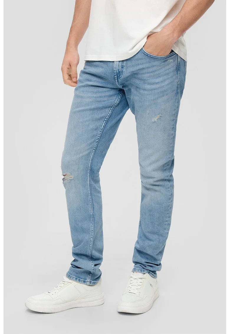 Blugi slim fit cu 5 buzunare, Albastru deschis