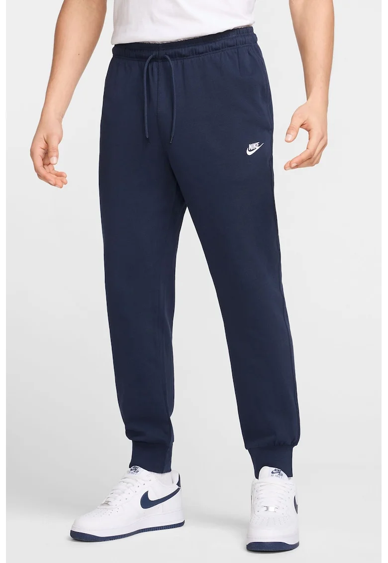 Pantaloni de trening cu talie medie si snur, Albastru ultramarin