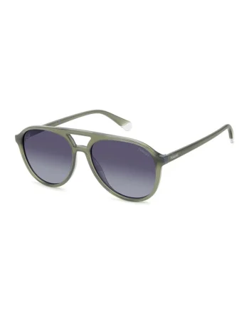 Ochelari de soare aviator unisex cu lentile uni, Kaki/Violet prafuit