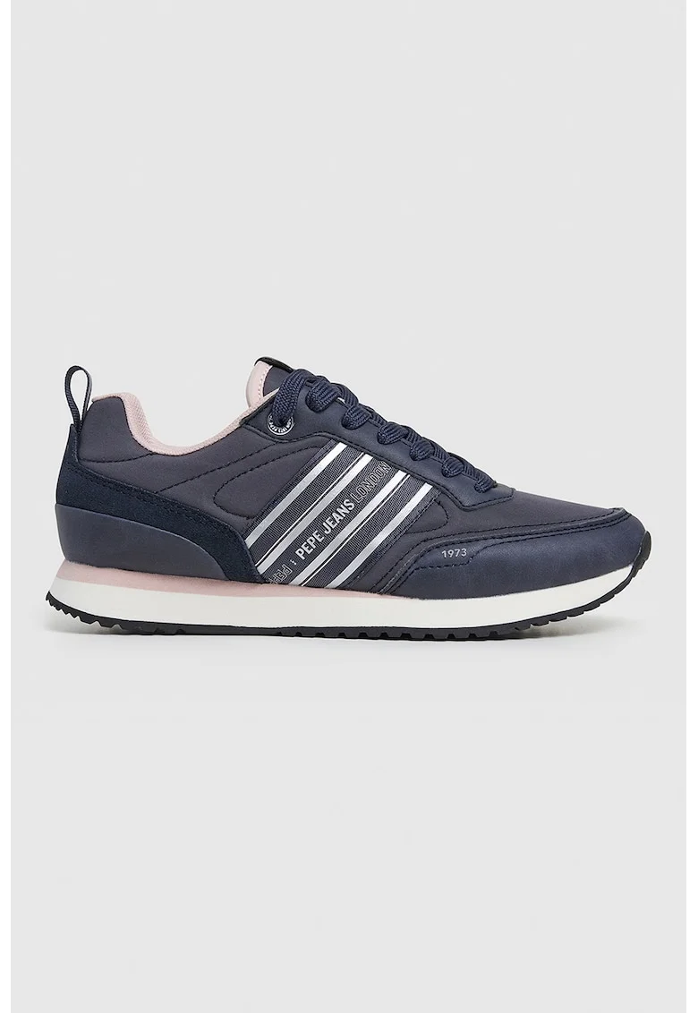 Pantofi sport cu detalii de piele intoarsa, Bleumarin