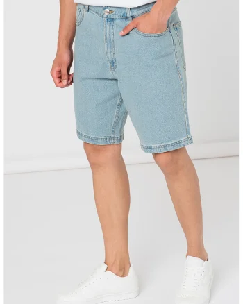 Bermude relaxed fit de denim, Albastru deschis