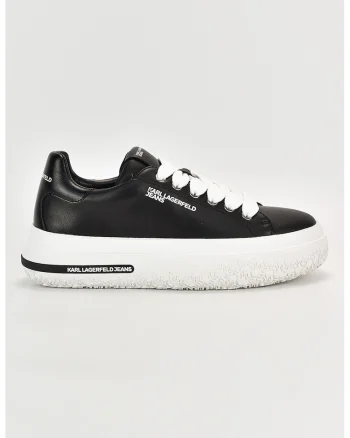 Pantofi sport low cut din piele, Negru