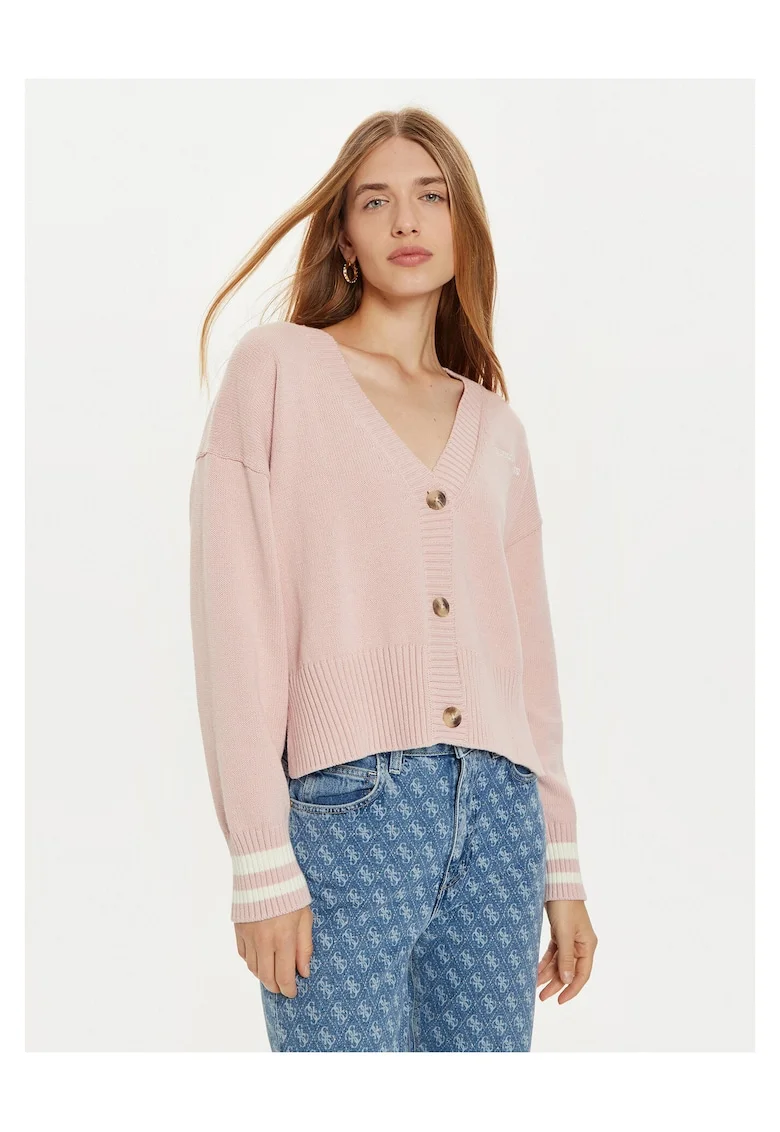 Cardigan dama  roz, tricotat