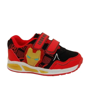 Pantofi sport cu imprimeu Iron Man si velcro