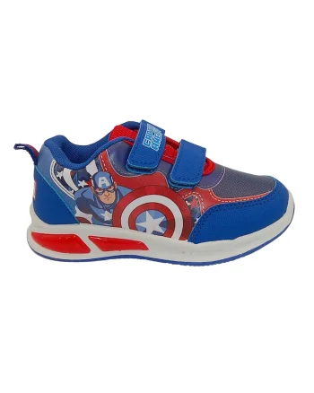 Pantofi sport cu imprimeu Captain America si velcro