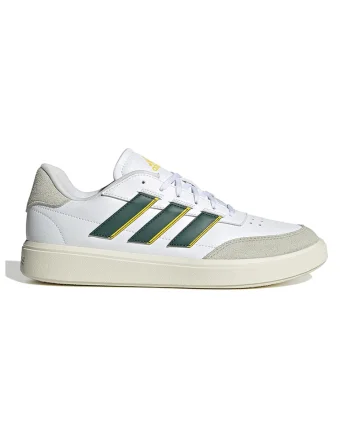 Pantofi sport din piele ecologica si piele intoarsa sintetica Courtblock, Verde englez/Alb optic/Grej