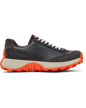Pantofi sport cu insertii din piele intoarsa Drift Trail, Portocaliu/Negru stins