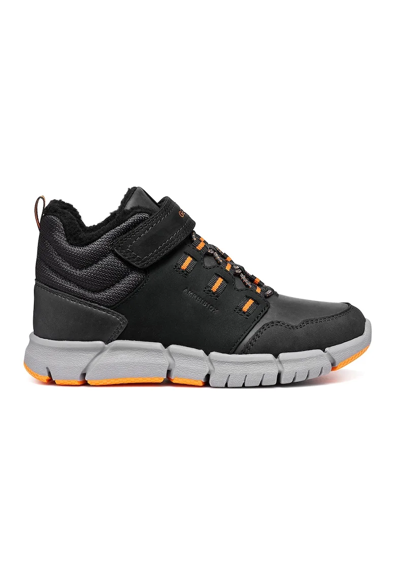 Pantofi sport cu insertii de piele nabuc cu velcro