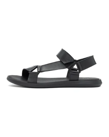Sandale din piele cu velcro Bon, Negru antracit
