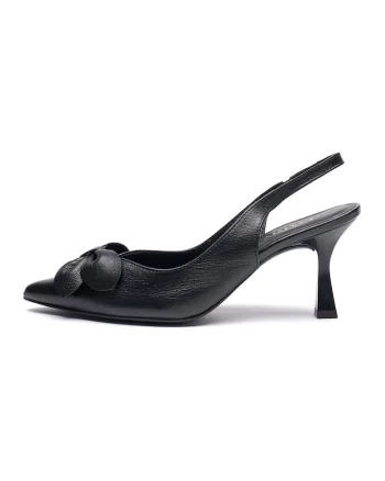 Pantofi slingback de piele cu toc inalt Taylor, Negru