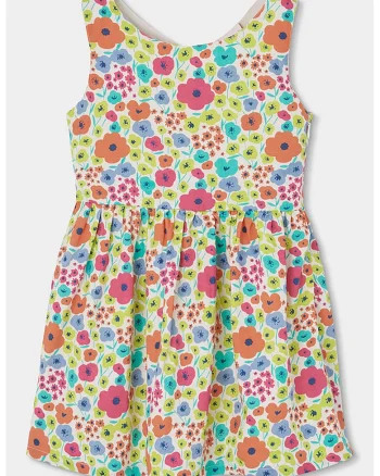 Rochie evazata cu imprimeu floral, Multicolor