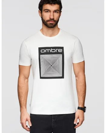 Tricou slim fit cu imprimeu, Alb/Negru stins