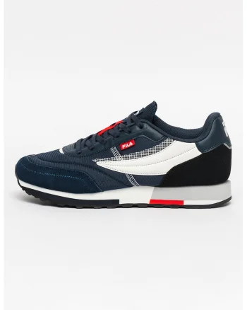 Pantofi sport cu detalii de piele intoarsa Retrounique 22, Alb/Bleumarin