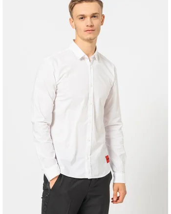 Camasa extra slim fit cu aplicatie logo Ero, Alb