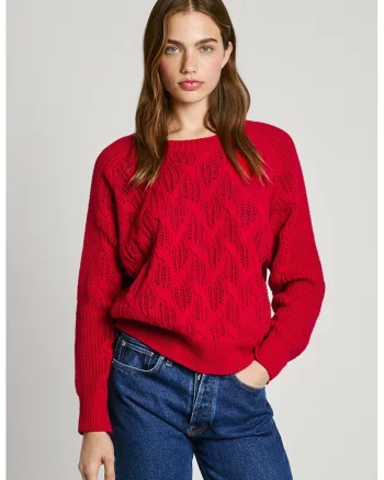 Pulover cu maneci raglan, Rosu inchis