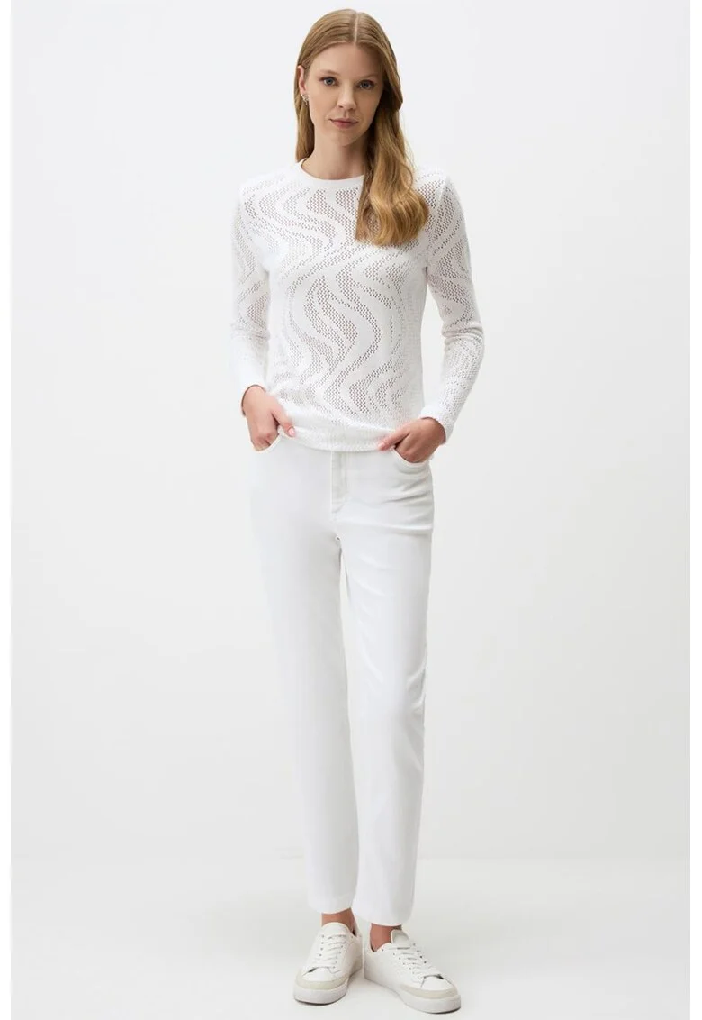 Blugi regular-fit cu talie inalta