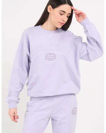 Bluza de trening lejera cu text in relief, Albastru azur