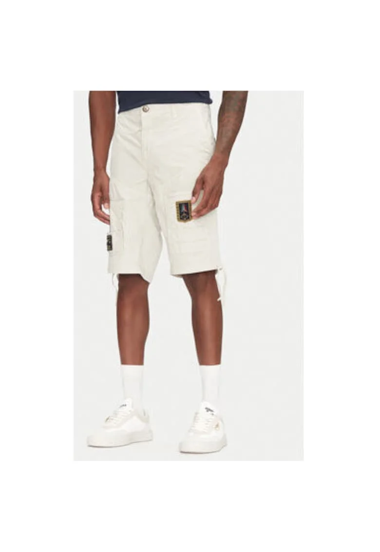 Pantaloni scurti barbati  251BE041CT1122, Bumbac, Alb, Ecru