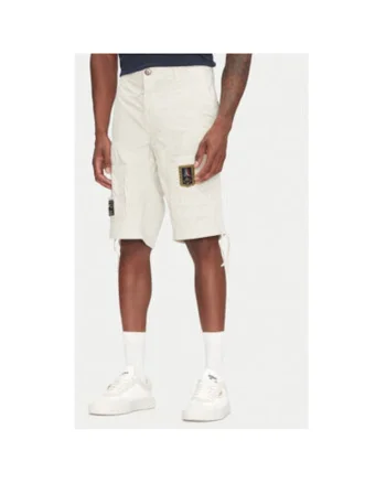 Pantaloni scurti barbati  251BE041CT1122, Bumbac, Alb, Ecru