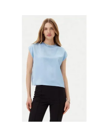 Bluza dama  RIC3JBA, Poliester, Alb, Albastru