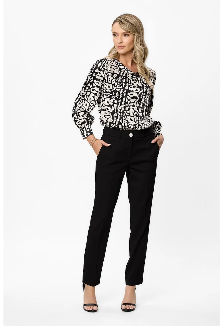 Pantaloni tslim-fit Daria, Negru