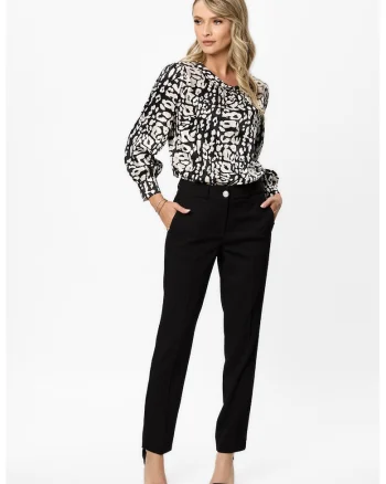 Pantaloni tslim-fit Daria, Negru