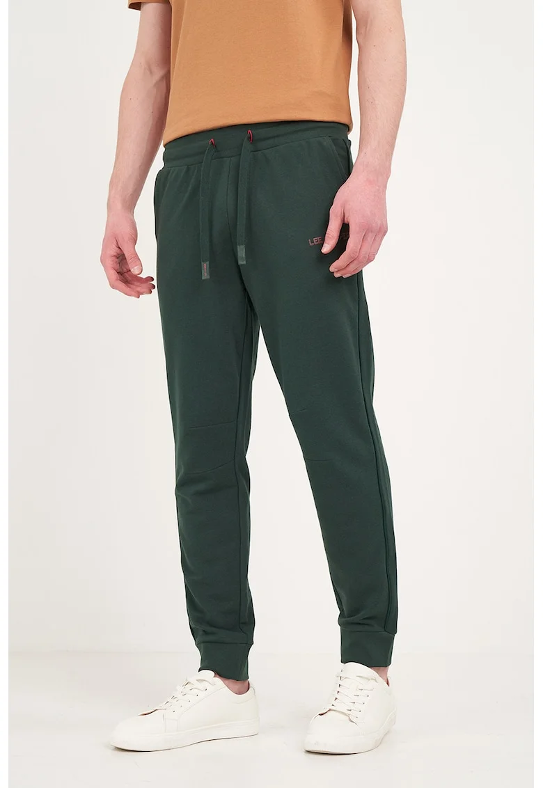 Pantaloni de trening cu buzunare cu fermoar, Verde padure