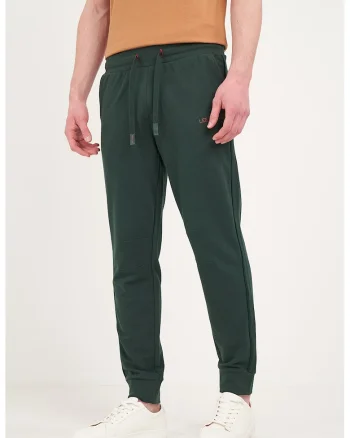 Pantaloni de trening cu buzunare cu fermoar, Verde padure