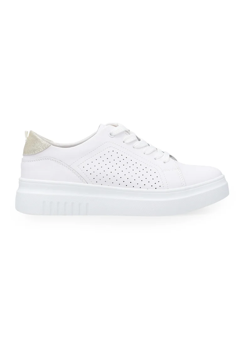 Pantofi sport din piele neteda cu detalii perforate