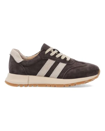 Pantofi sport din piele intoarsa, Maro,