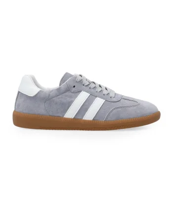 Pantofi sport din piele intoarsa si piele naturala, Gri