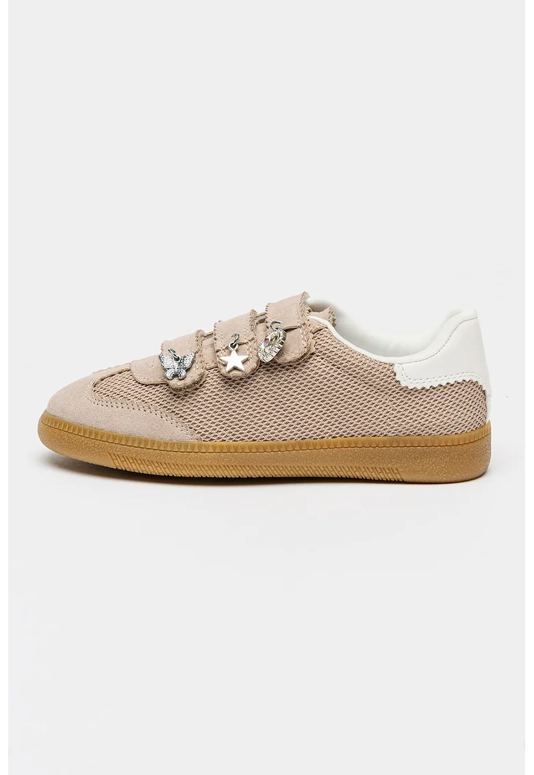 Pantofi sport din material textil cu velcro J-Momntum, Maro taupe deschis