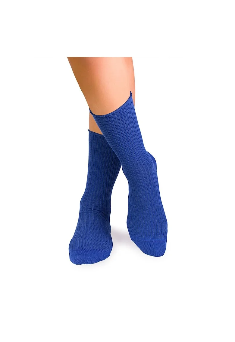 Sosete bumbac lungi fara elastic Blue