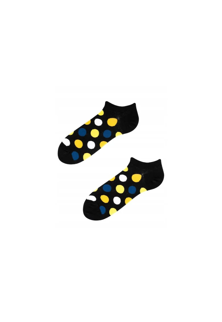 Sosete barbatesti pe glezna,  Imprimeu cu buline, Multicolor, Multicolor