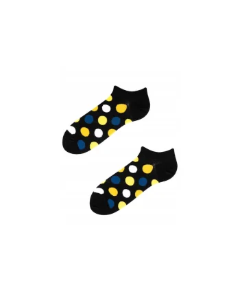 Sosete barbatesti pe glezna,  Imprimeu cu buline, Multicolor, Multicolor
