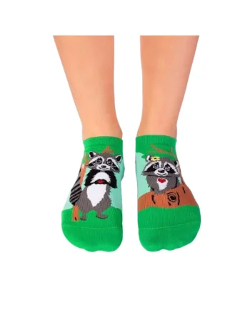 Sosete scurte din bumbac organic Arty Socks Ratoni Indragostiti Verde