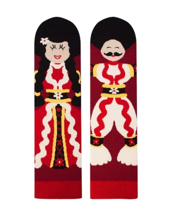 Sosete din bumbac Arty Socks Cuplu Traditional, Visiniu