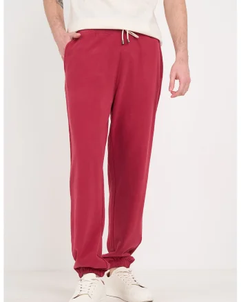 Pantaloni de trening cu croiala conica si snur de ajustare, Rosu capsuna