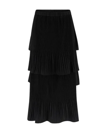 Fusta midi cu model stratificat, Negru