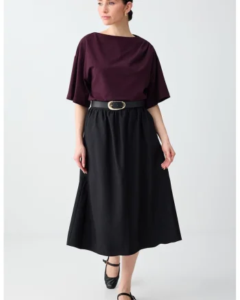 Fusta midi uni, Negru