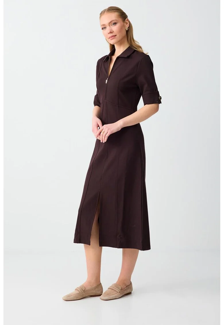 Rochie-camasa midi, Maro inchis