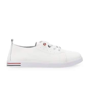 Pantofi sport din piele cu detalii contrastante pe tala