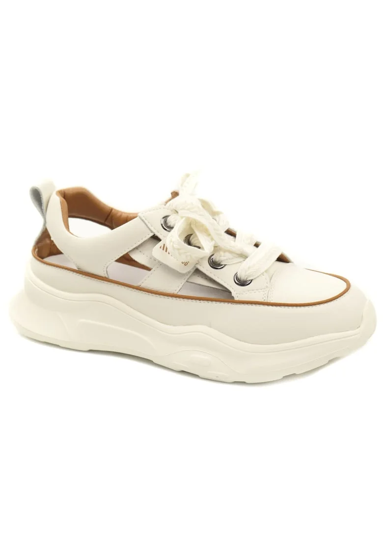Pantofi dama decupati piele naturala 208, Alb